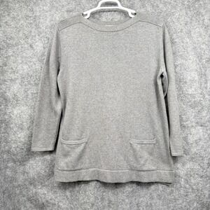 J. Jill Gray Knit Long Sleeve Sweater Tunic With Pockets Large